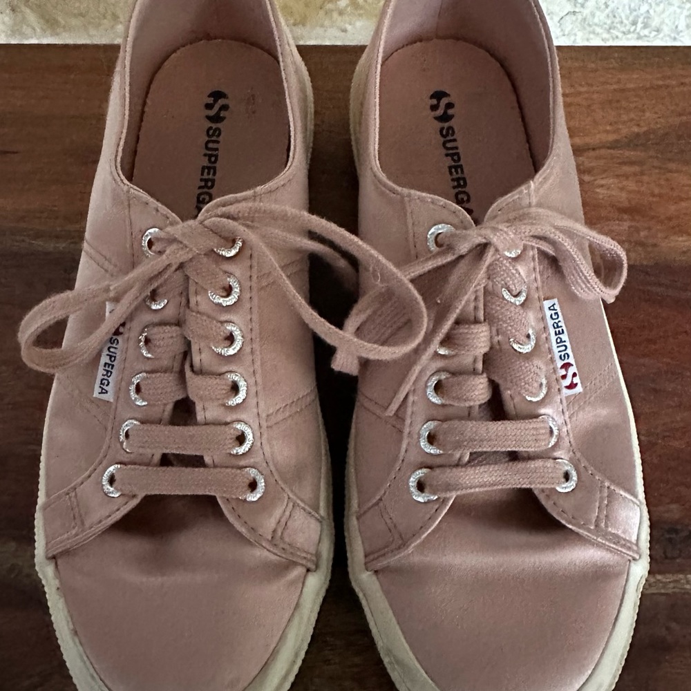 Rose Gold Tennis Shoes by Superga Size US 9